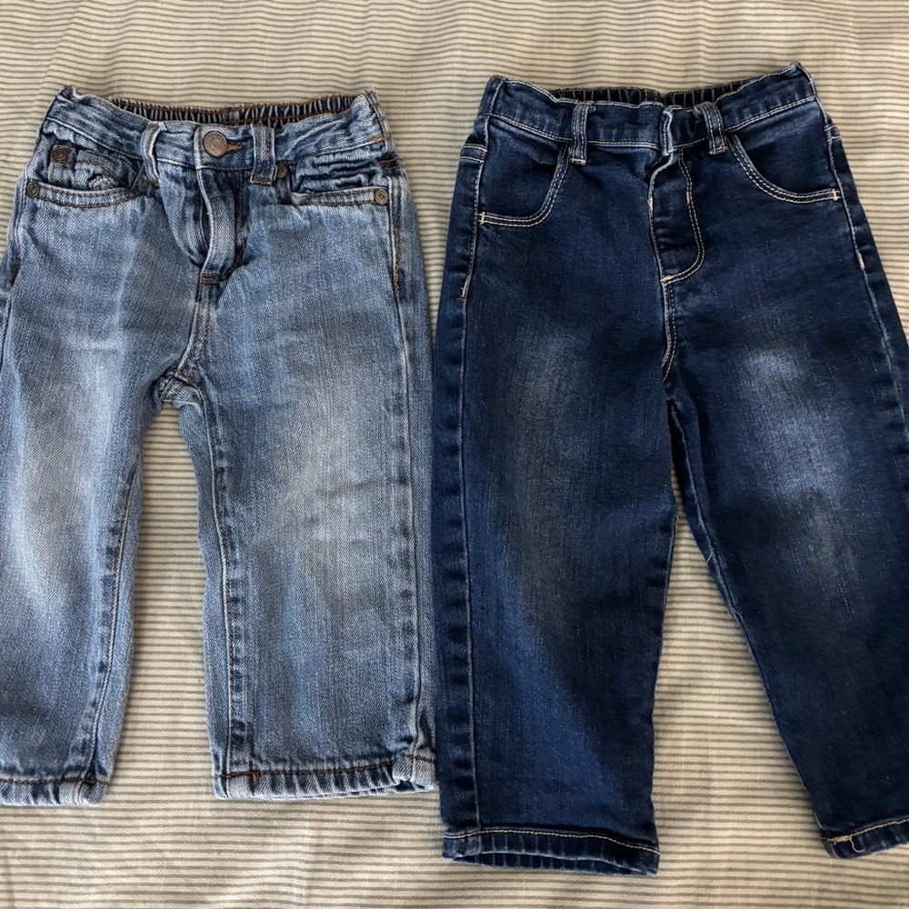 2 pairs toddler jeans 18 months